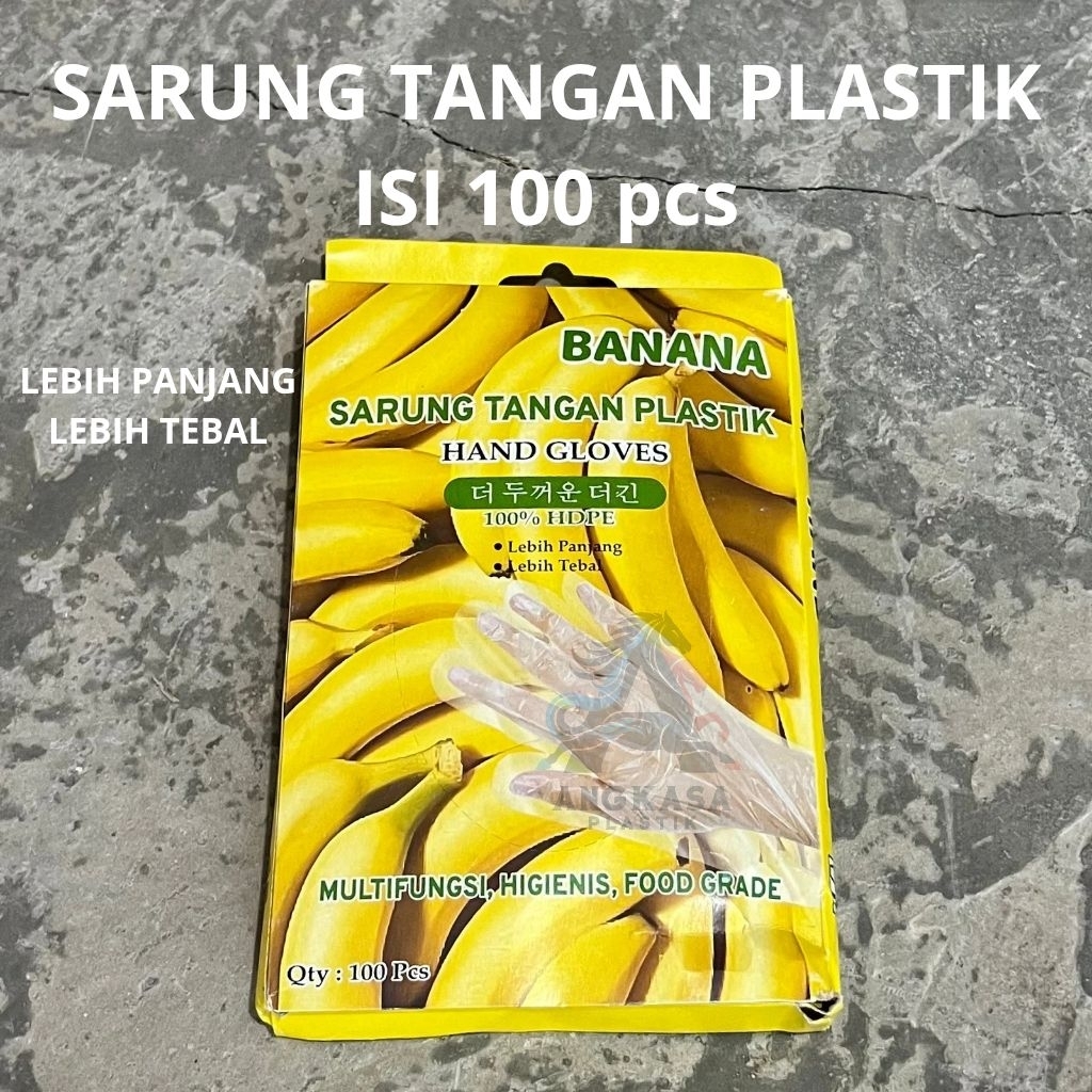 (100 pcs) sarung tangan plastik tebal dan lebih panjang / sarung tangan plastik / hand gloves / saru