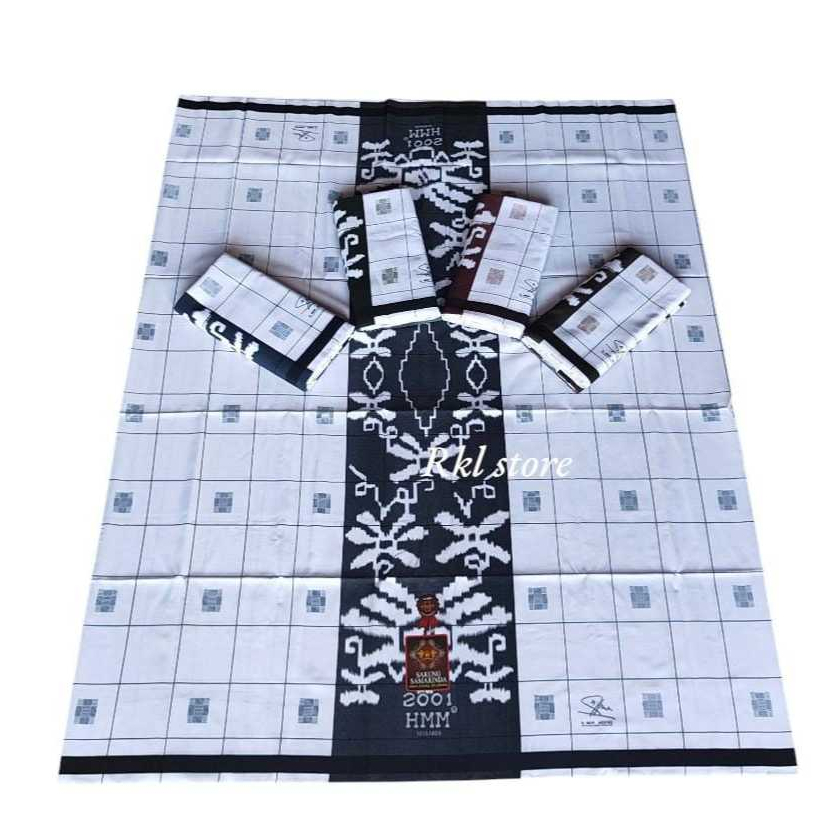 SARUNG HMM PUTIH MOTIF KOTAK DADU TERBARU
