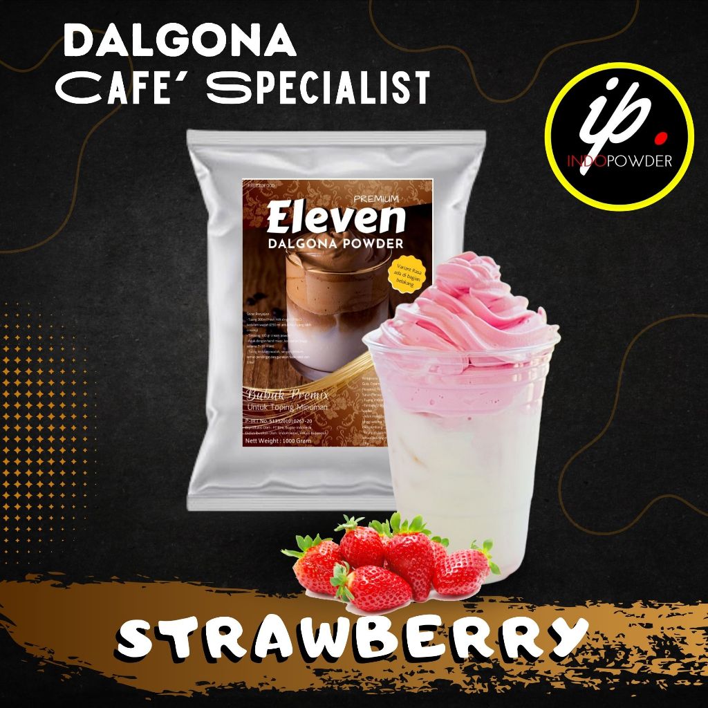 

IP Jakarta - Bubuk DALGONA STRAWBERRY 1Kg anti gagal untuk Cafe dan Usaha Minuman Kekinian