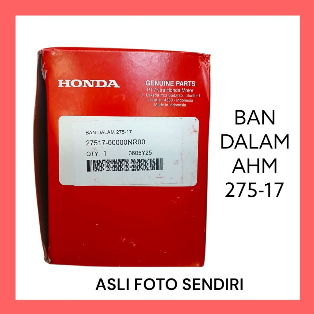 BAN DALAM 275/17 AHM FEDERAL ASLI HONDA