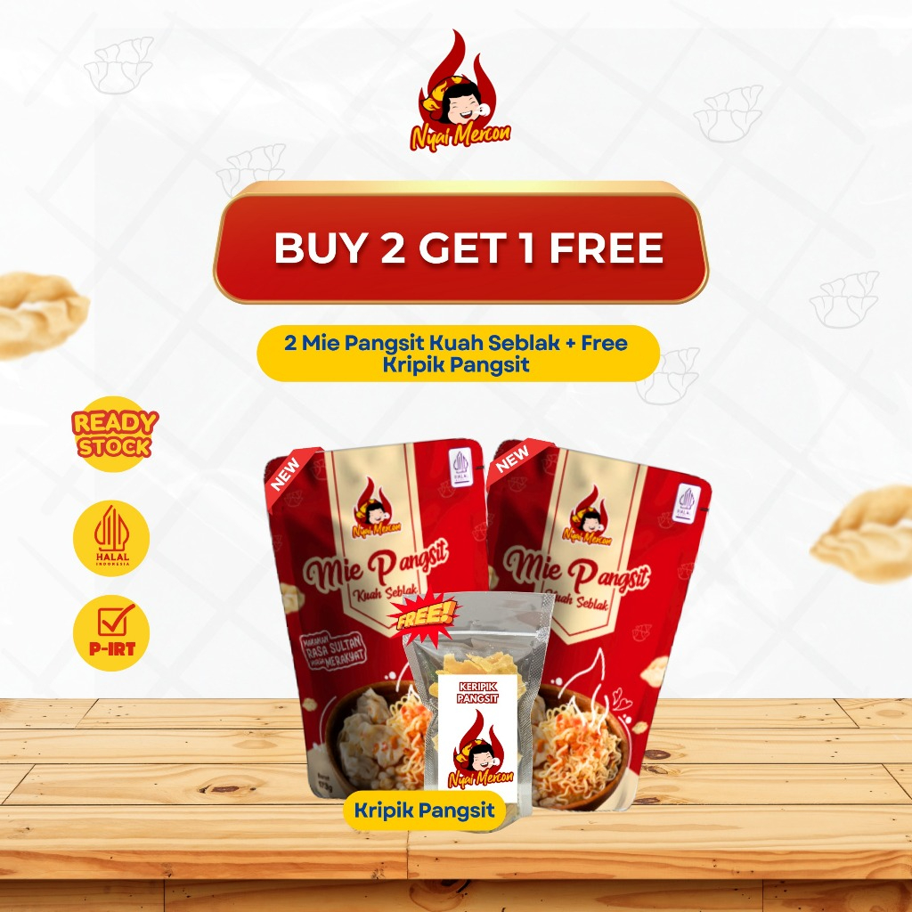 

Nyai Mercon - [FREE Keripik Pangsit] Paket 2 Pangsit Kuah Seblak Nyai Mercon Makanan Instan