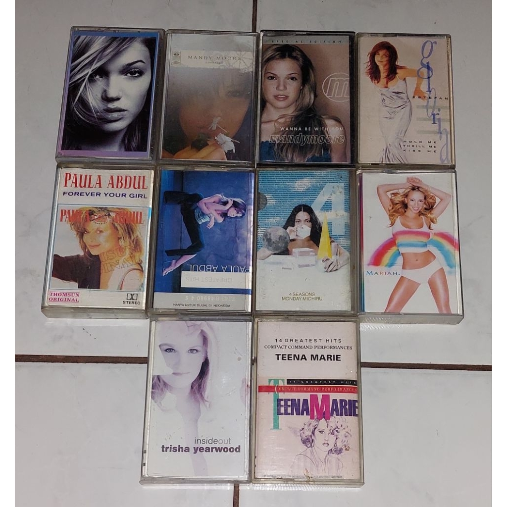 kaset pita MANDY MOORE / MANDY MOORE-Coverage / MANDY MOORE-I Wanna Be With You / GLORIA ESTEFAN-Hol