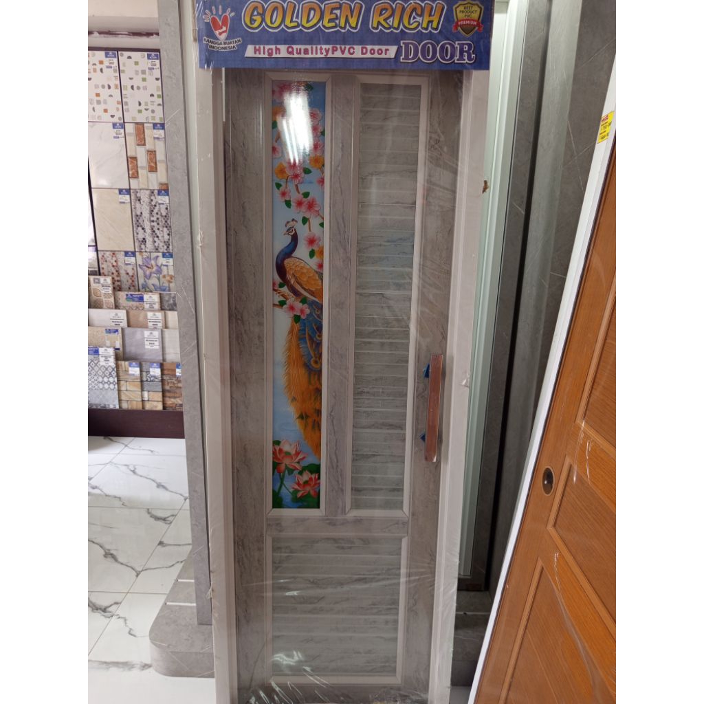 Pintu PVC Kamar Mandi Motif+Kaca