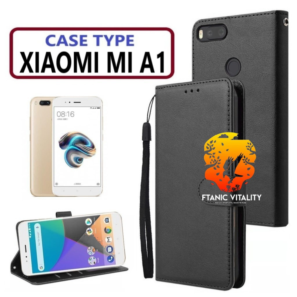 FLIP LEATHER CASING XIAOMI MI A1 CASE KULIT FLIP WALLET LEATHER DOMPET KULIT PREMIUM SARUNG BUKA TUT