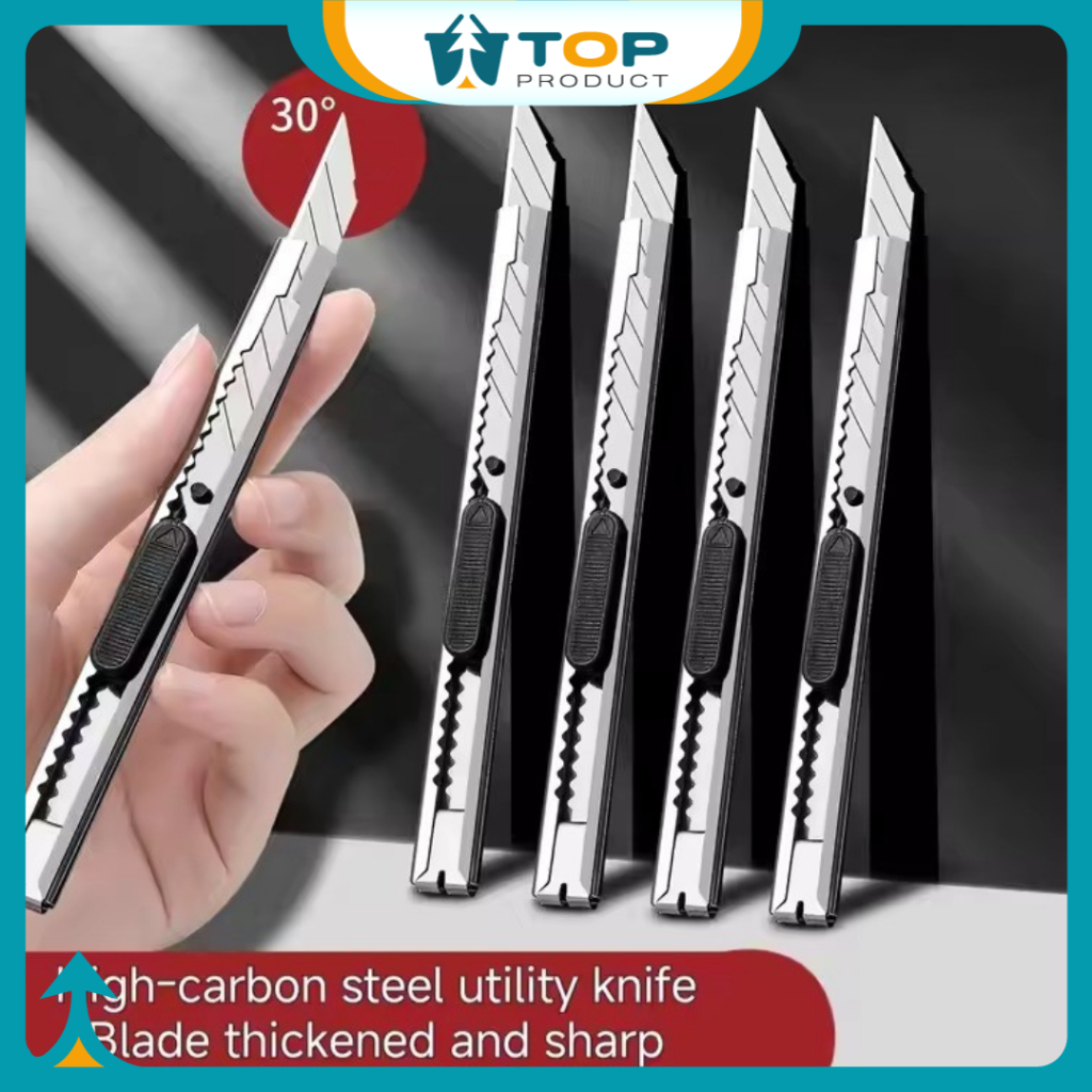 

Pisau Cutter Mini Stainlees 12.5cm Mini Cutter Besi Pemotong Serbaguna Ringan Efektif ATK3011