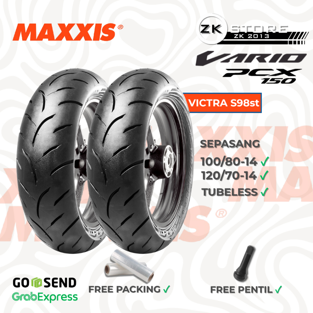 Ban Maxxis Victra Ring 14 100/80 & 120/70 Untuk PCX 150 Vario 160 Tubeless