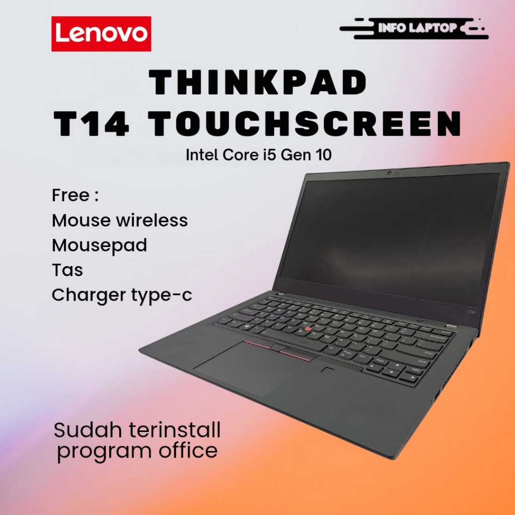 LAPTOP LENOVO THINKPAD T14 INTEL I5GEN10 16GB TOUCHSCREEN SECOND