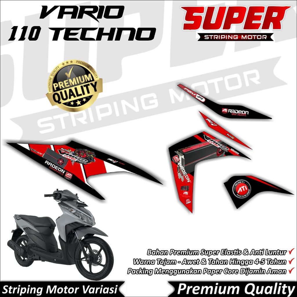 Stiker Vario 110 Techno Anti Luntur keren Striping Vario 110 Techno Striping Honda Vario 110 Techno 