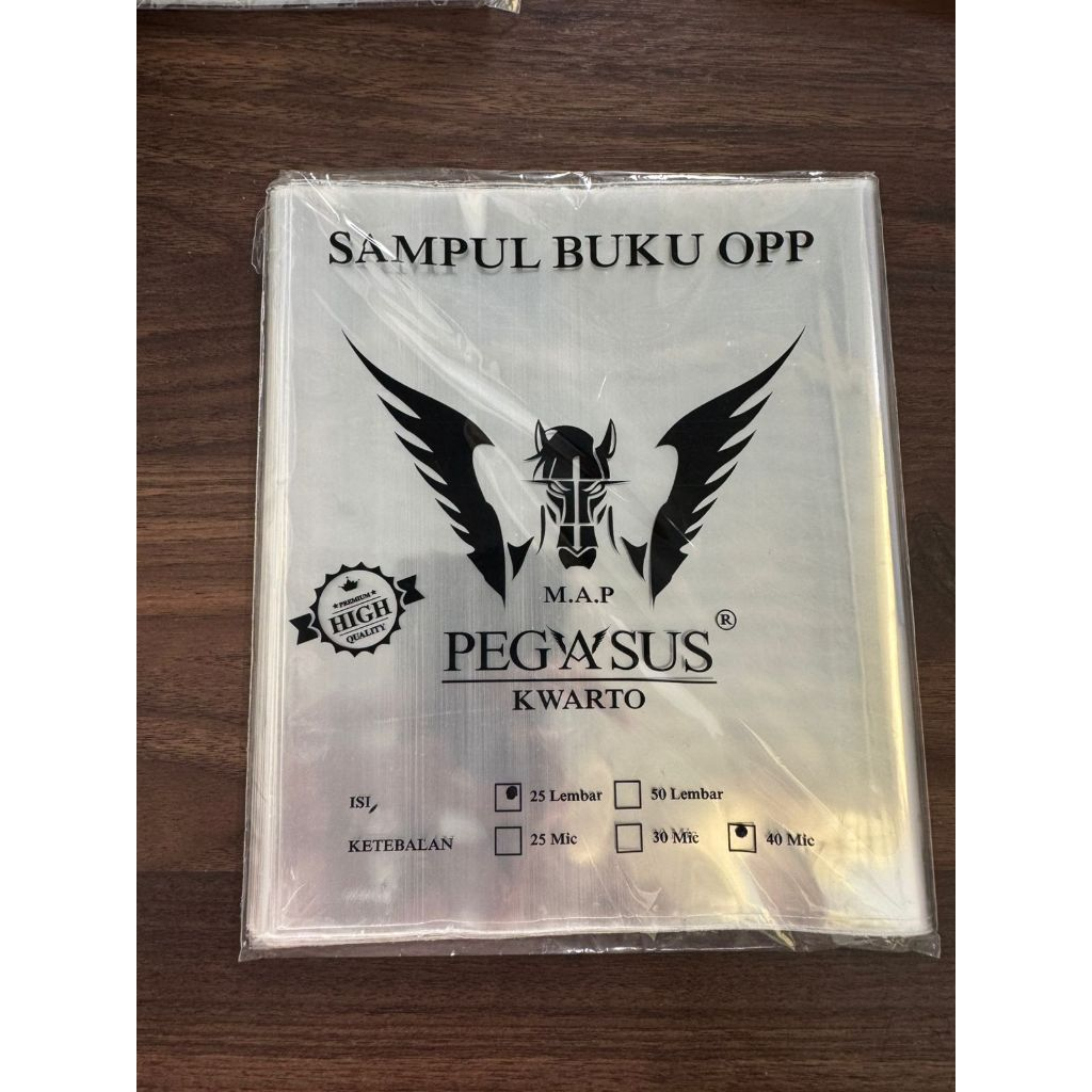 

M.A.P PEGASUS KWARTO SAMPUL BUKU OPP / SAMPUL PLASTIK OPP TEBAL UKURAN KWARTO ISI 25 LEMBAR