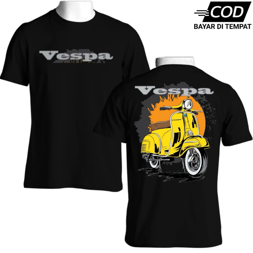 Kaos Motor Vespa Kaos Distro Pria Wanita Combed 24s Premium