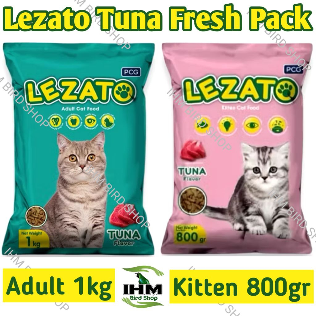 IHM - LEZATO Cat Food Freshpack 1kg Makanan Kucing Lezato Adult Tuna 800gr & Kitten Tuna 1Kg Fresh P