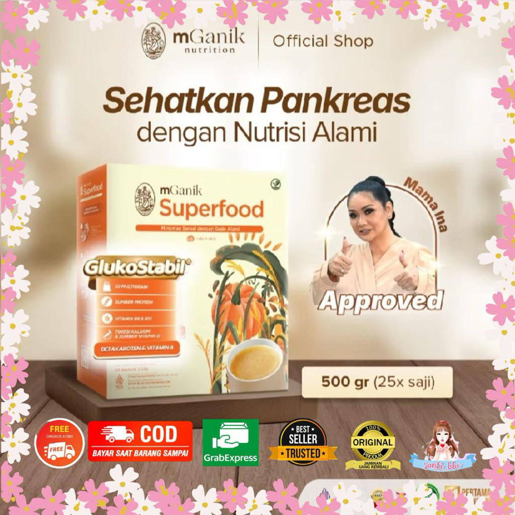 

MGANIK Superfood Pumpkin - Suplemen Diabetes Herbal Alami - isi 20 Sachet