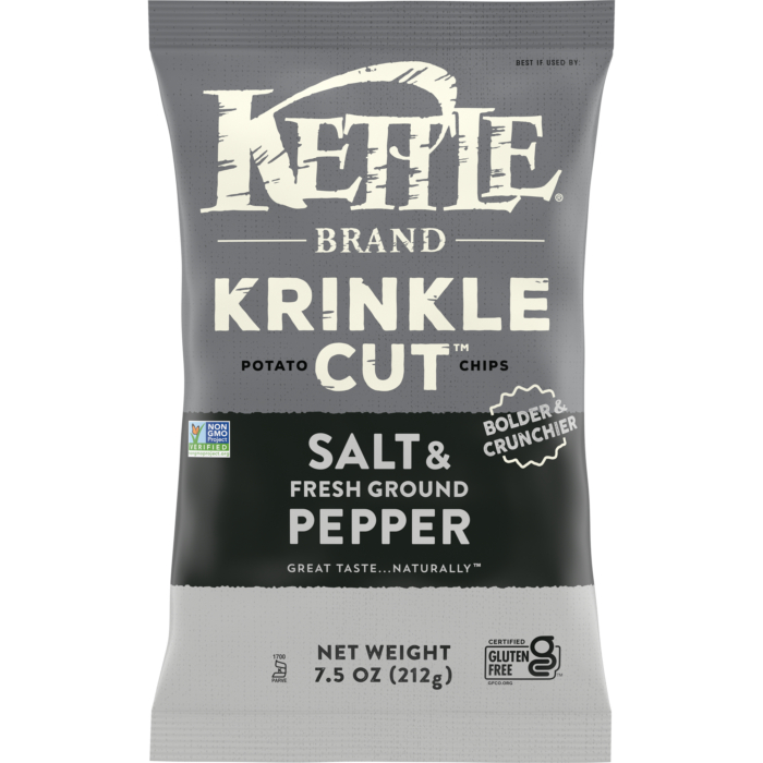 

KETTLE BRAND Potato Chips Krinkle Cut Salt & Fresh Ground Pepper 5oz 141gr
