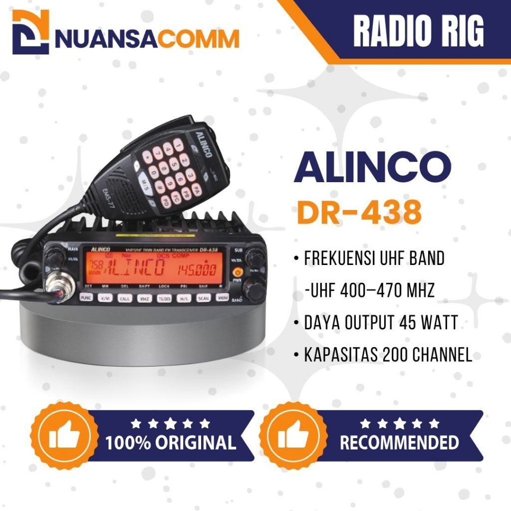 Radio Rig Alinco DR-438 / Alinco DR 438 / Rig DR438 Alinco Garansi Resmi