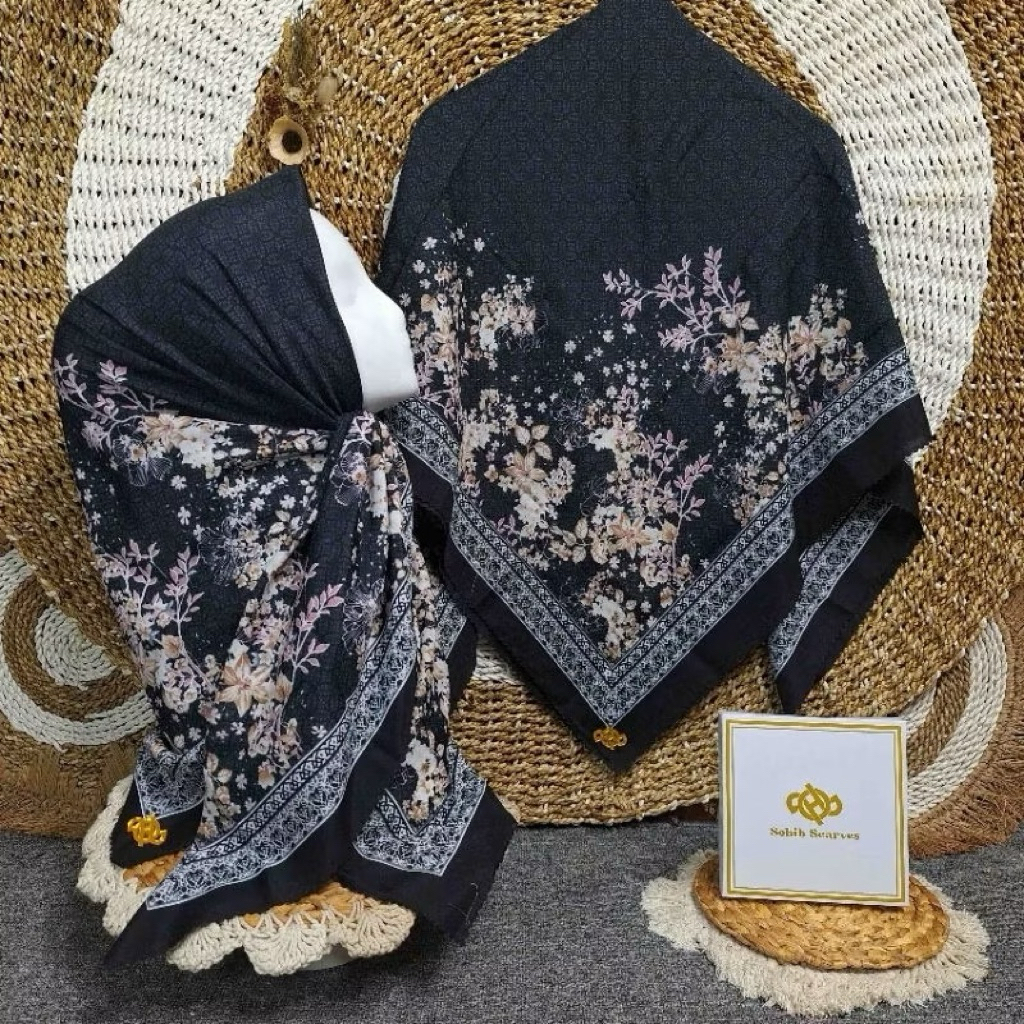 (BOX PACKAGING) Hijab Segi Empat Motif Voal Premium | Jilbab Motif Terbaru Premium Quality