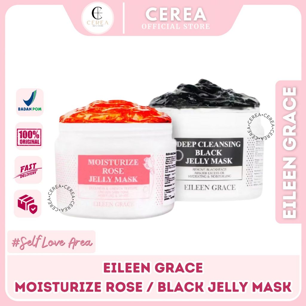 [BPOM] EILEEN GRACE - Moisturize Rose Jelly Mask / Deep Cleansing Black Jelly Mask 300ml