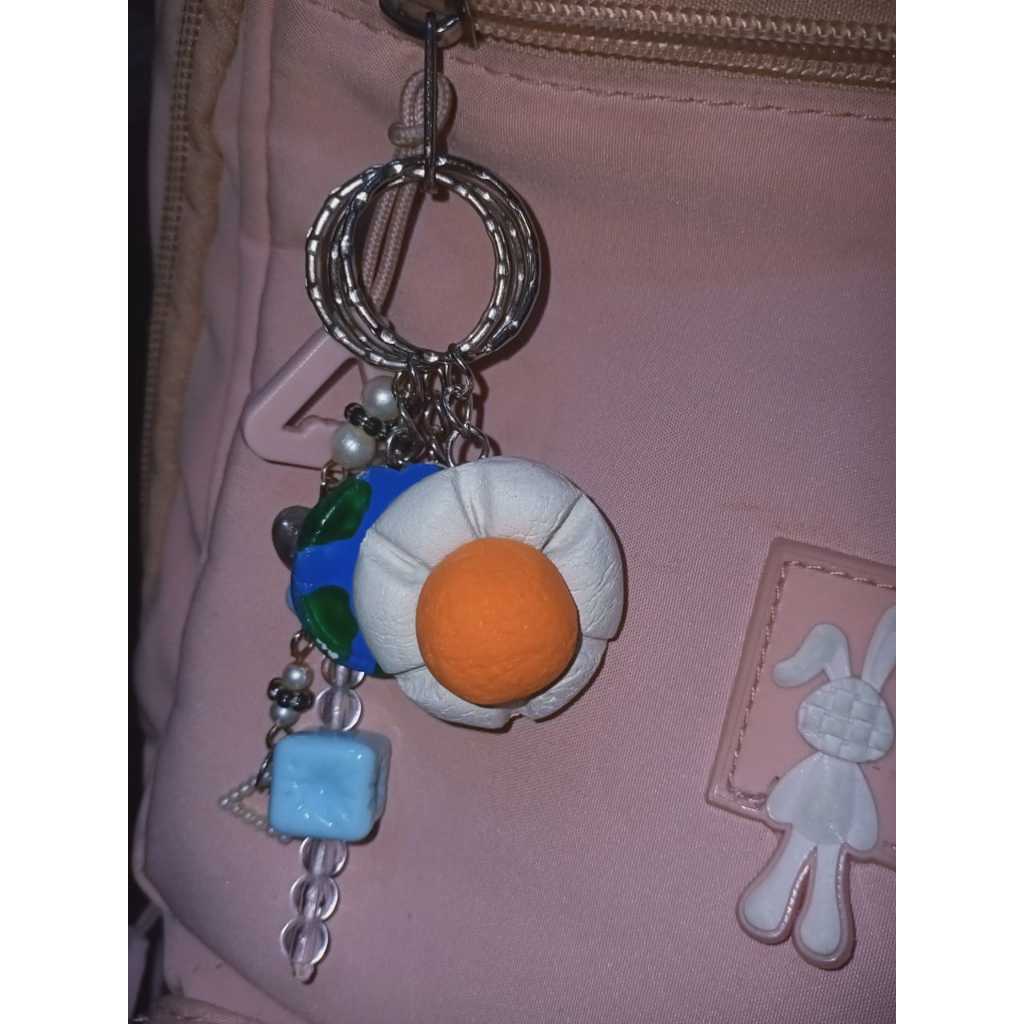 Gantungan tas&kunci bentuk telur bunga