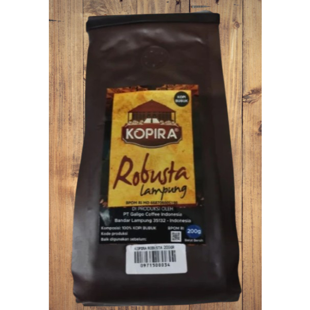 

Kopi Bubuk Robusta Lampung Kopira 200 gr