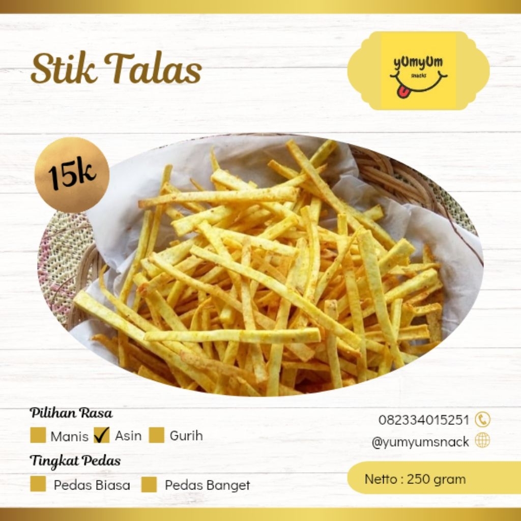 

stik tales / keripik tales bentuk stik / kripik tales stik renyah dan gurih