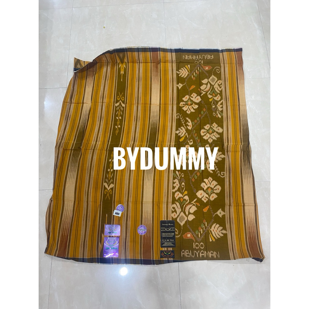 Sarung Abu Yaman Mesres Asli sambung jahit tengah warna kuning kualitas export murah grosir