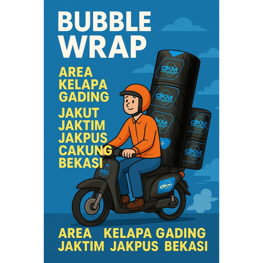 

Plastik bubble wrap DKM+ roll bening hitam plastik buble pembungkus paket ukuran 30cm 40cm 60cm