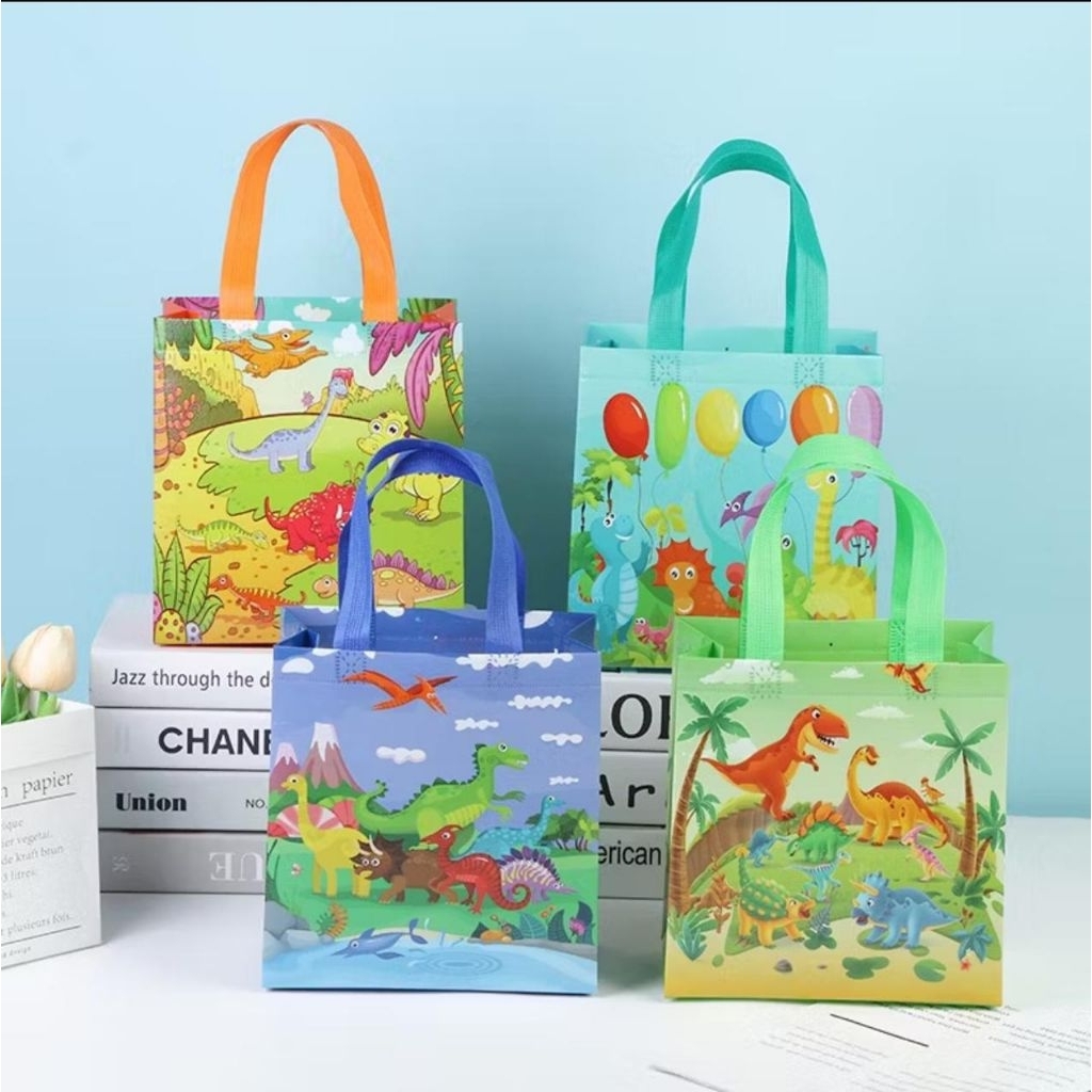 

paper bag tas kantongan snack ulang tahun motof dino