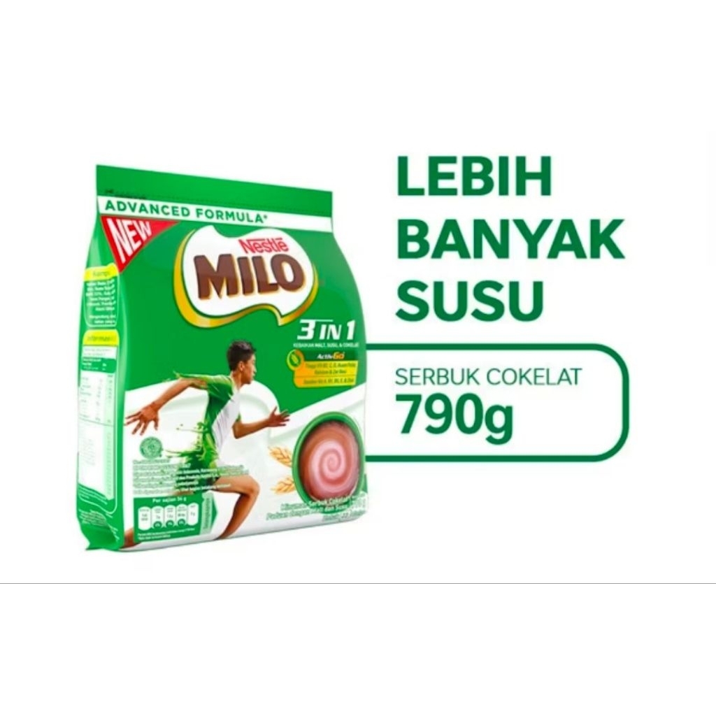 

Milo 3 in 1 Serbuk Coklat 790 g exp 2026