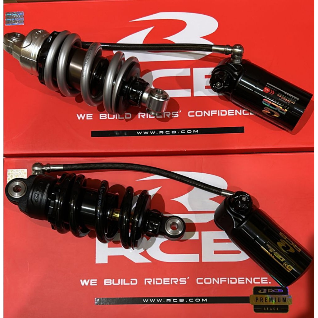SHOK - MONOSHOK ORIGINAL 100% RCB SERI DB-3 LINE 205MM MX KING MXK BLACK TITANIUM HITAM BLEK SKOK TA