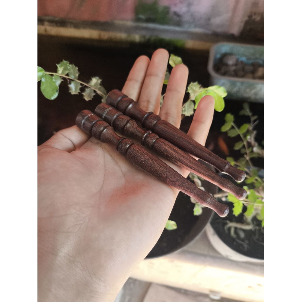 sedotan pipa rokok kayu galih asem motif ukir size 8cm