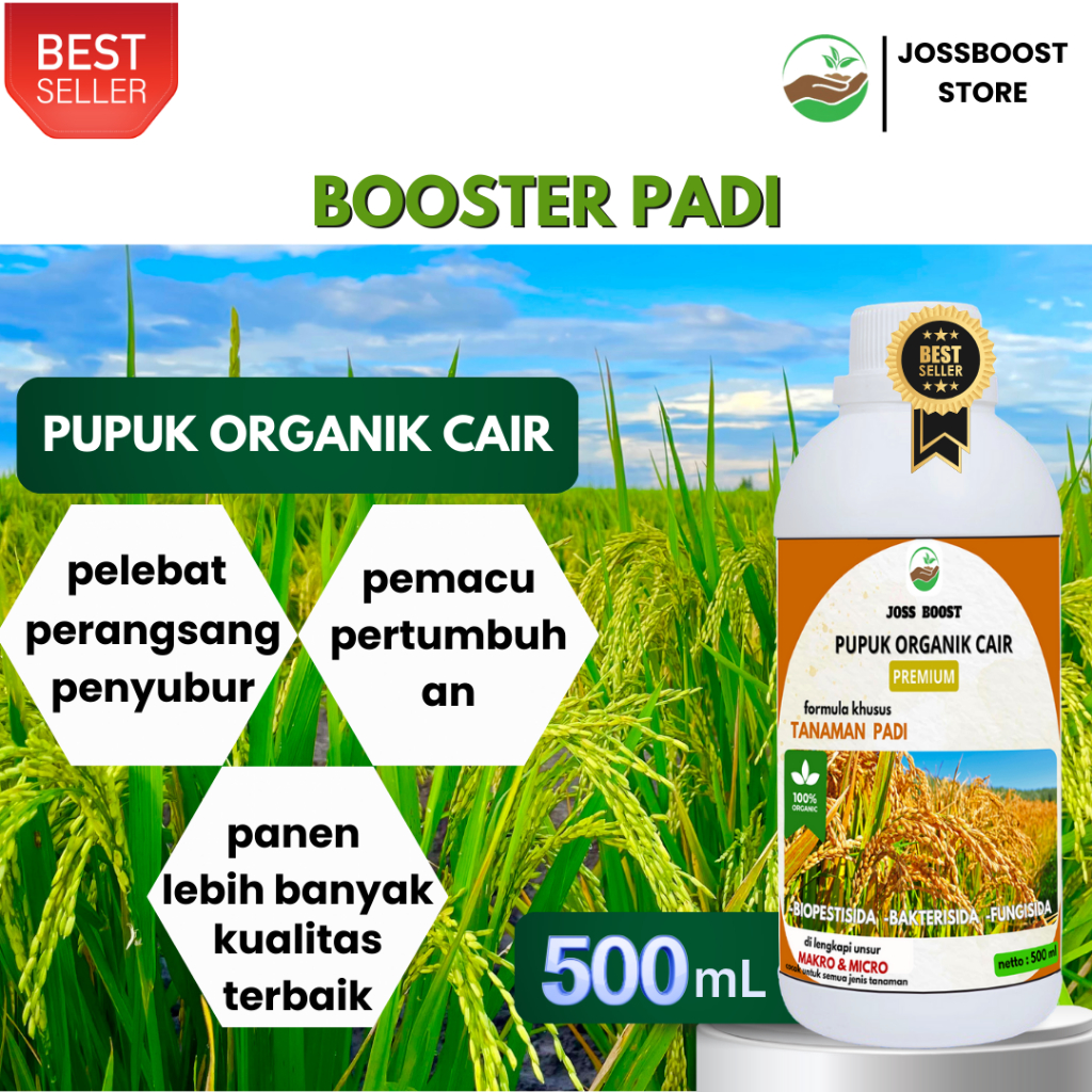 Cod pupuk Booster Padi 500ML / Pupuk Pelebat Tanaman Padi Pemacu Tumbuh Bunga dan Buah Anti Rontok /