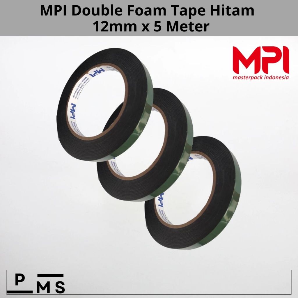 

Double Foam Tape 12mm x 5 Meter Master Pack Indonesia Hitam Release Hijau 12mm x 5Meter