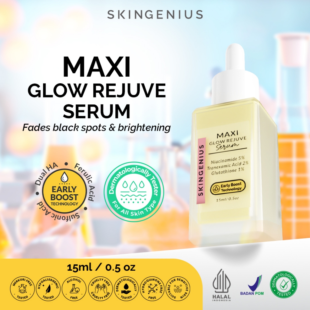 Skingenius Maxi Glow Rejuve Serum Wajah Glowing Cerah Anti Noda Hitam Bekas Jerawat