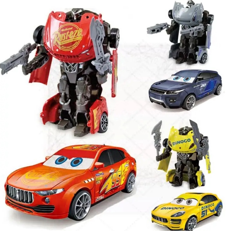 KODE D44Z Diecast Mainan Anak MCQUEEN CAR Mobil Besi Mc Queen Jadi Robot Transformer