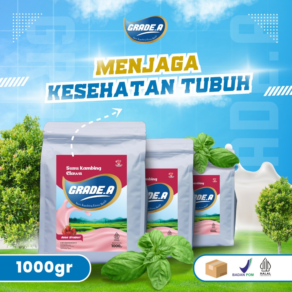 

GRADE.A STROBERI-SUSU KAMBING ETAWA BUBUK 1000GR ASLI-Susu Untuk Menjaga Kesehatan Tulang,Gigi,Jantung,Pencernaan Dan Saluran Pernafasan