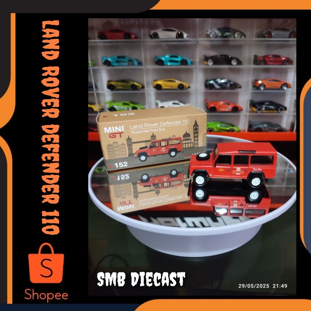 MINI GT LAND ROVER DEFENDER 110 UK ROYAL MAIL POST BUS MGT152