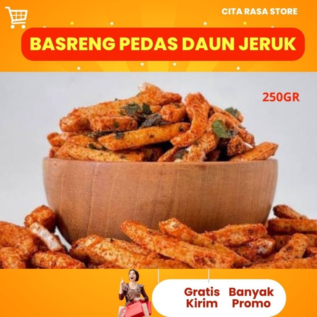 

(250GR) Basreng Baso Goreng Stik Ikan Pedas Daun Jeruk