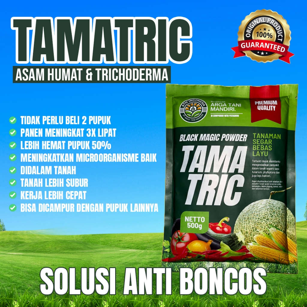 Tamatric - Gabungan Asam Humat & Tricodherma Jadi Satu - Tamatric Black Magic Powder 500gram - Pupuk