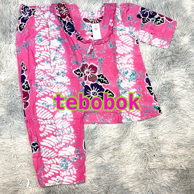 KODE Q96T Batik Alvin  Stelan Alvin CP ABG Lengan 34  Stelan Batik Alvin ABG