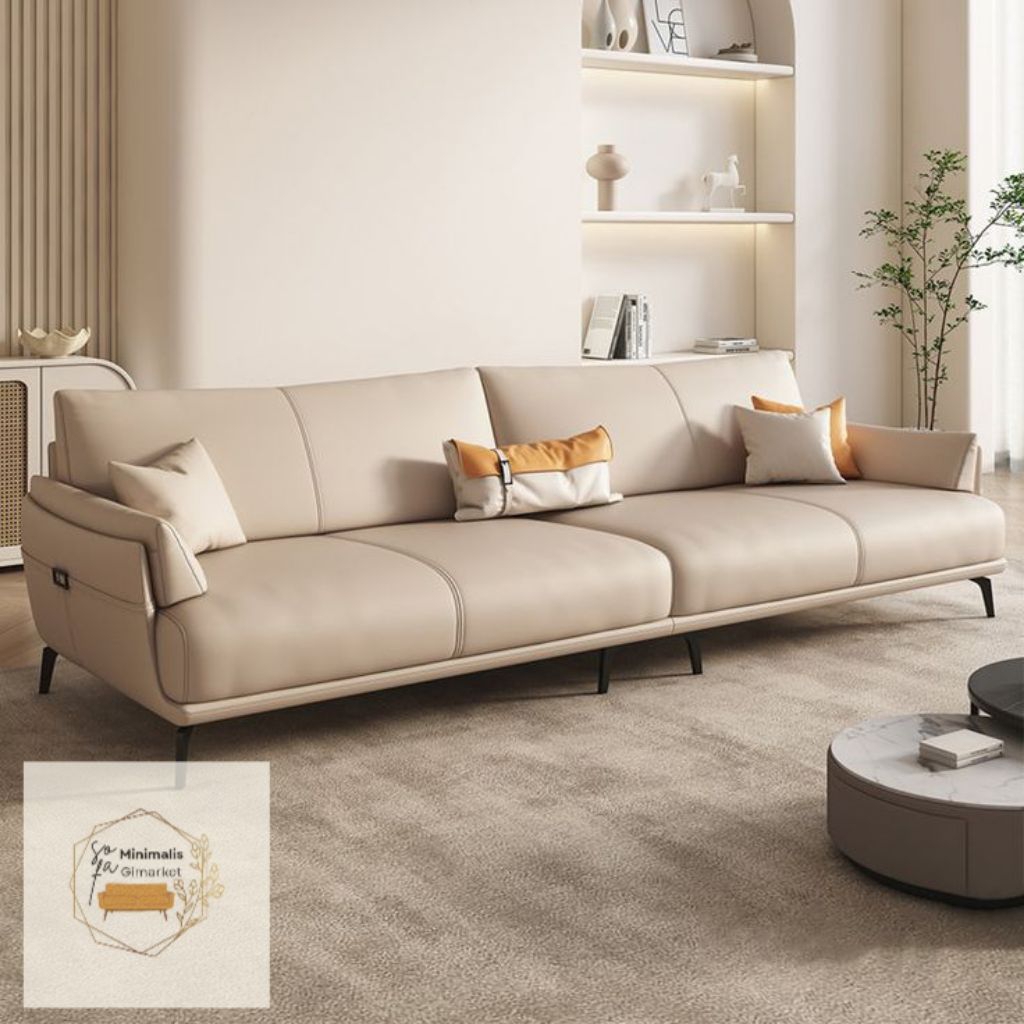Sofa Single Minimalis 4seater Sofa Single Kulit Sintetis sofa free bantal Sofa Ruang Tamu