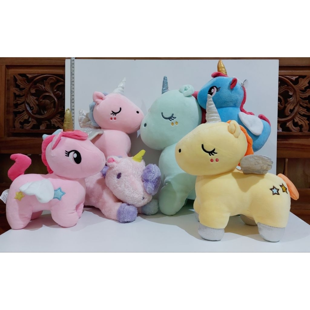 Boneka Kuda Unicorn bahan lembut miniso
