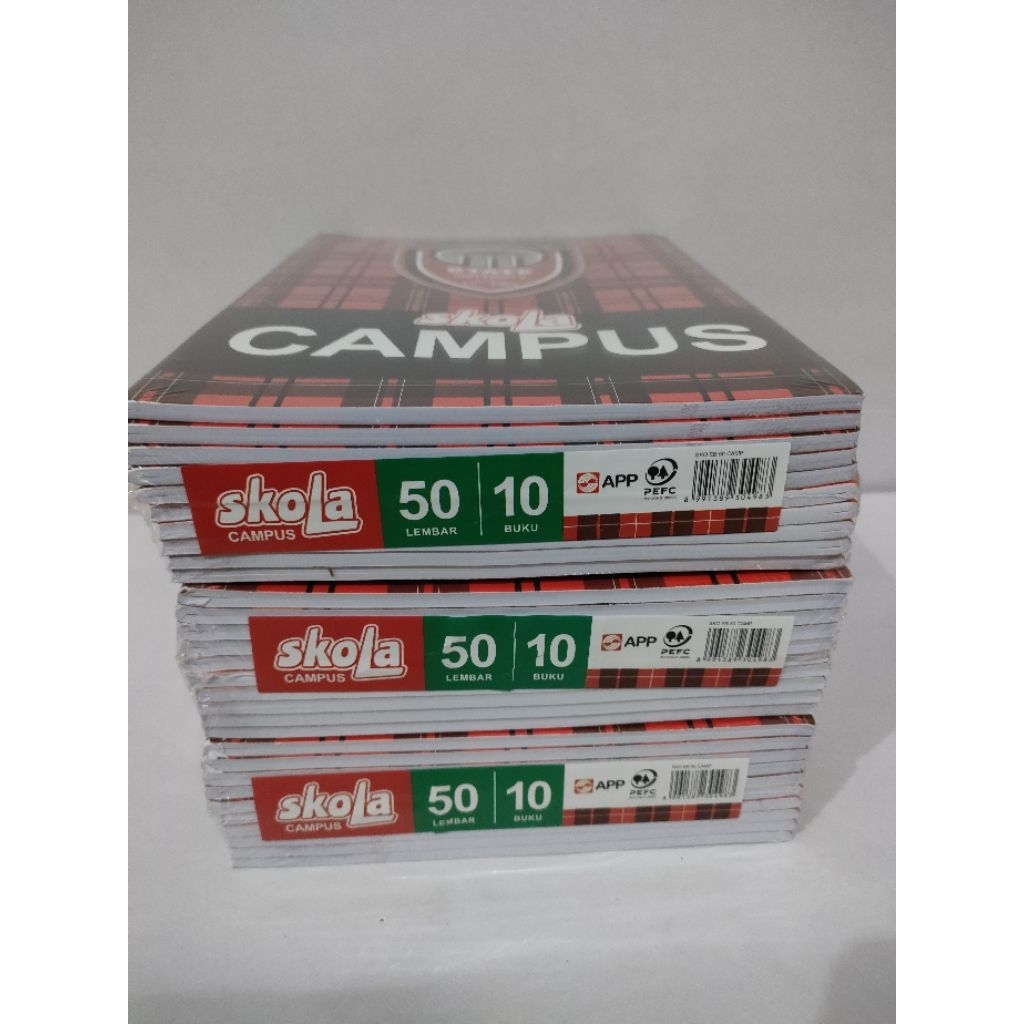

BUKU TULIS SKOLA CAMPUS 50 LEMBAR/PACK ISI 10 BUKU
