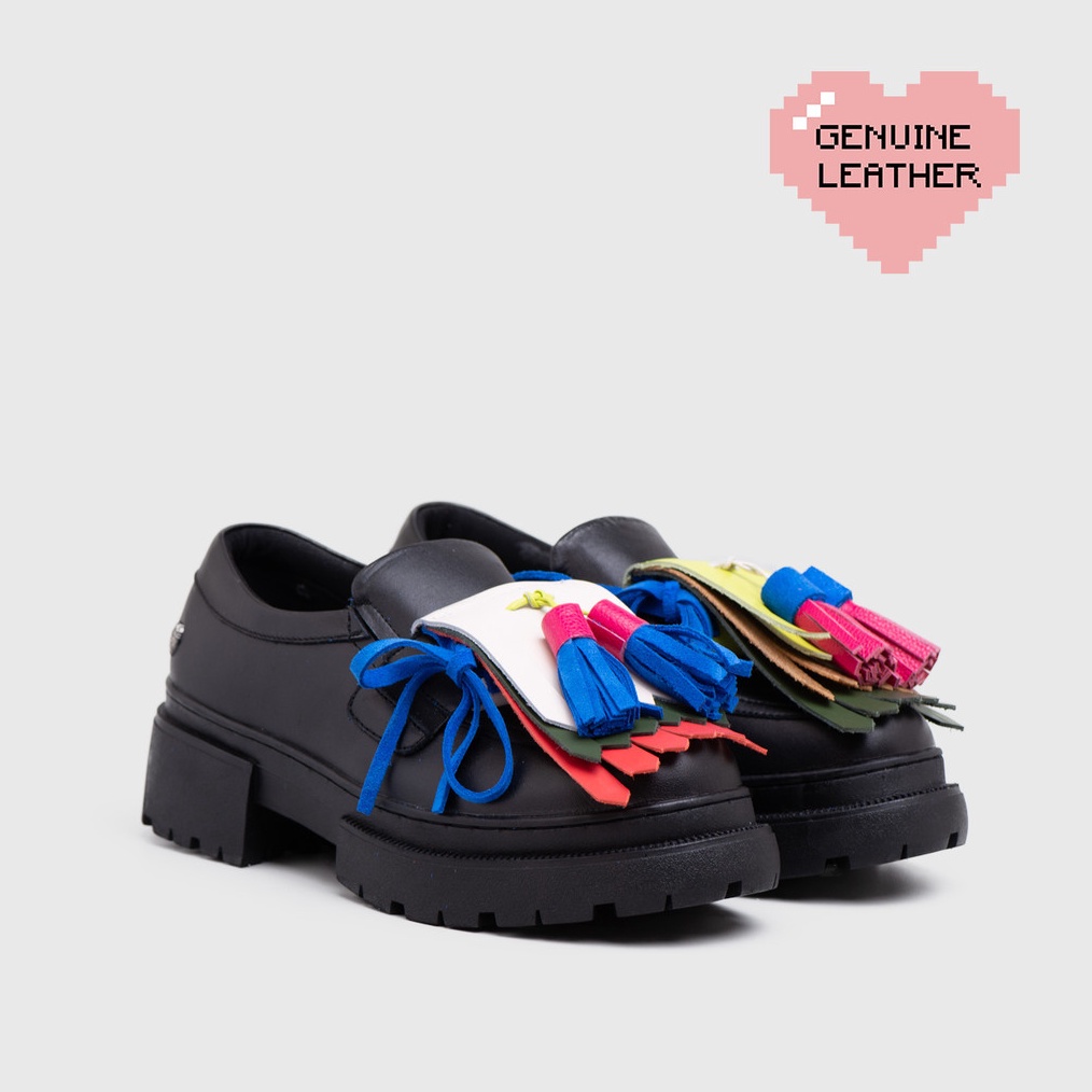 KODE A19X Adorableprojects  Abriana Oxford Genuine Leather Black