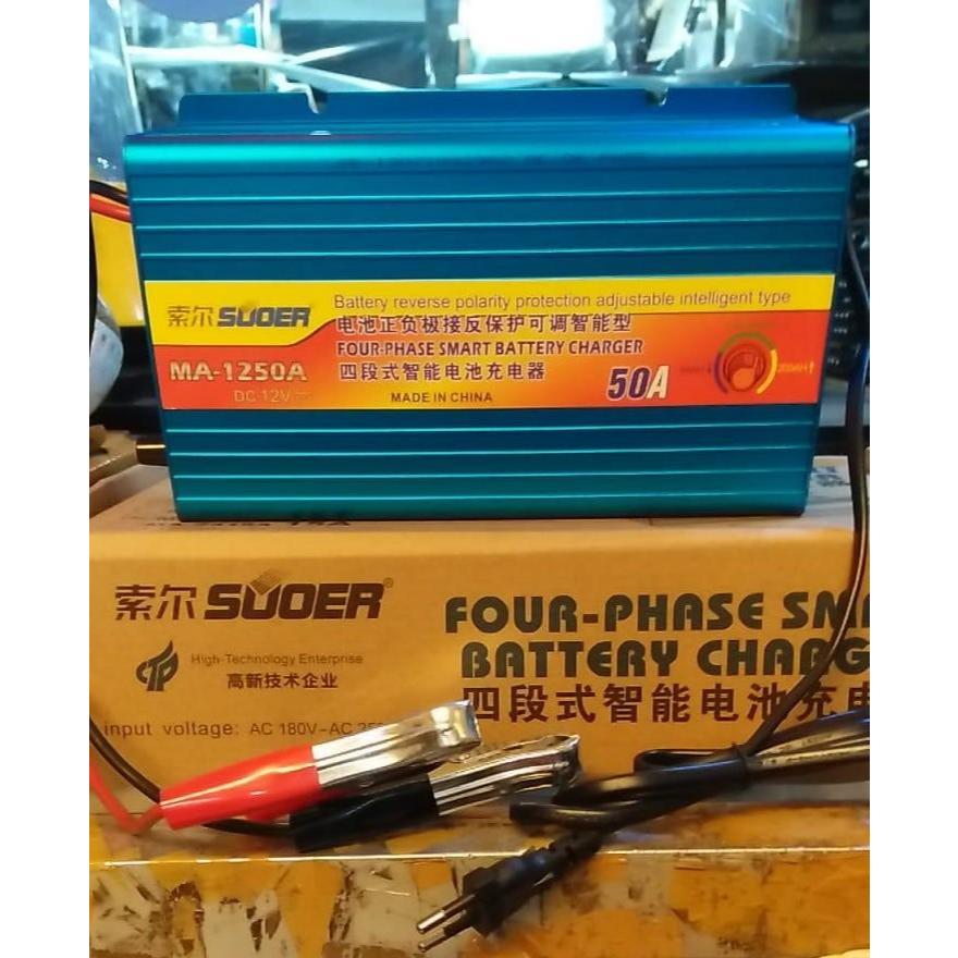 SOUER Charger Aki Cas Accu Suoer 50A 50 A 50Ampere 50 Amper Otomatis ORIGINAL