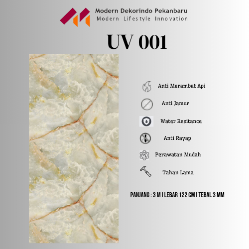 UV Board | Panel Dinding Motif Marmer | Wall Panel | Panel UV
