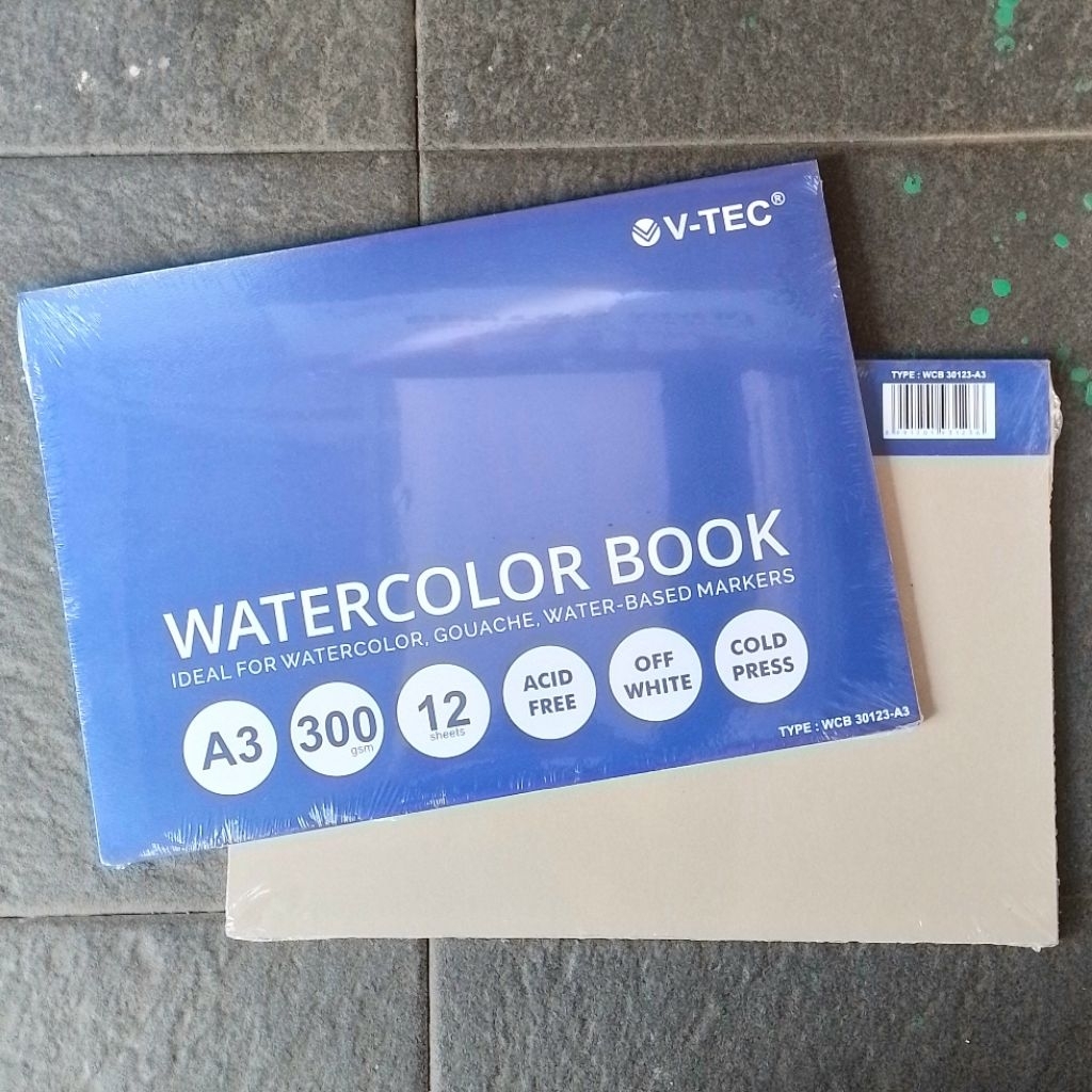 

Buku Cat Air Water Color Book V-TEC A3 300 Gsm Cold Pressed ( Pcs ) [ Original ]