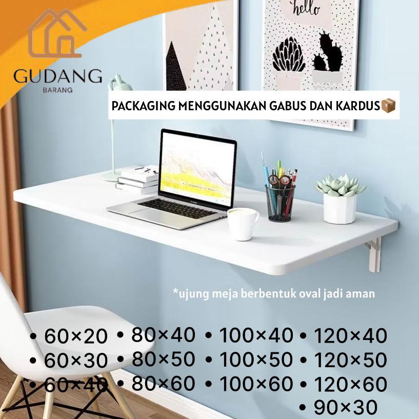 Meja Lipat Tempel Dinding Meja Belajar Lipat Minimalis Ukuran 120x60cm 120x50cm 120x40cm 100x60cm 10