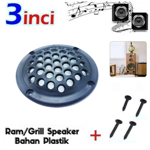 Ram Speaker 3" Plastik / Grill Speaker 3inch Plastik Bulat + Baut Gypsum Tutup Speaker 3 inch