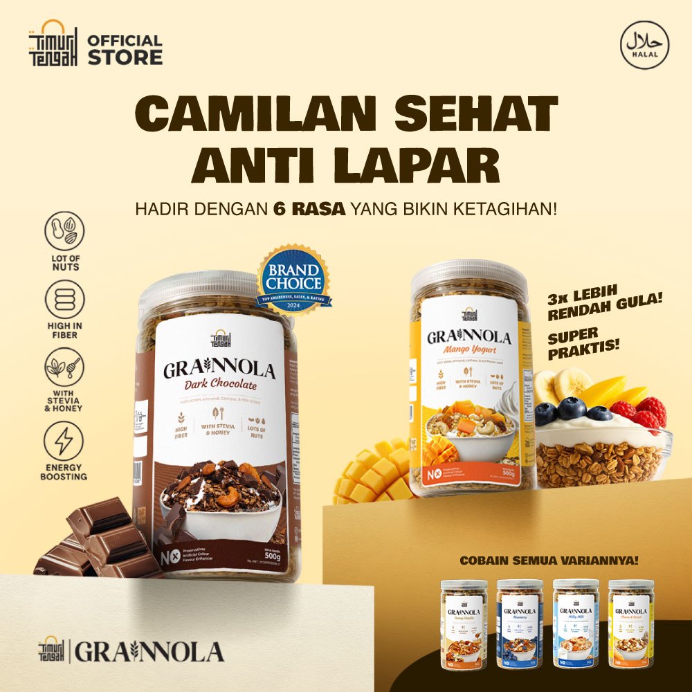 

Torimiaw - Timur Tengah Grainnola 500 gr Granola Camilan Sehat Sereal Rendah Kalori