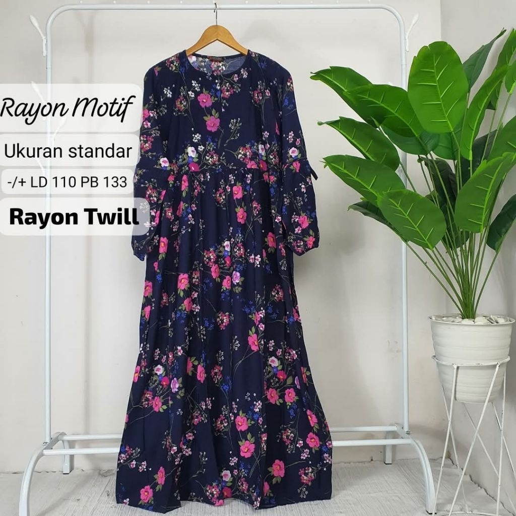 Gamis rayon twill | gamis rayon motif size standar