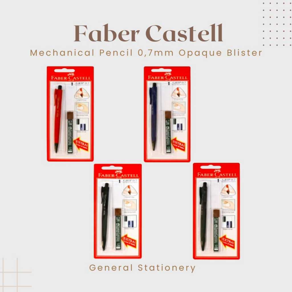 

Faber Castell Eco Mechanical Pencil 0,7mm Opaque Blister / Pensil Mekanik 0,7mm Merk Faber Castell / Set